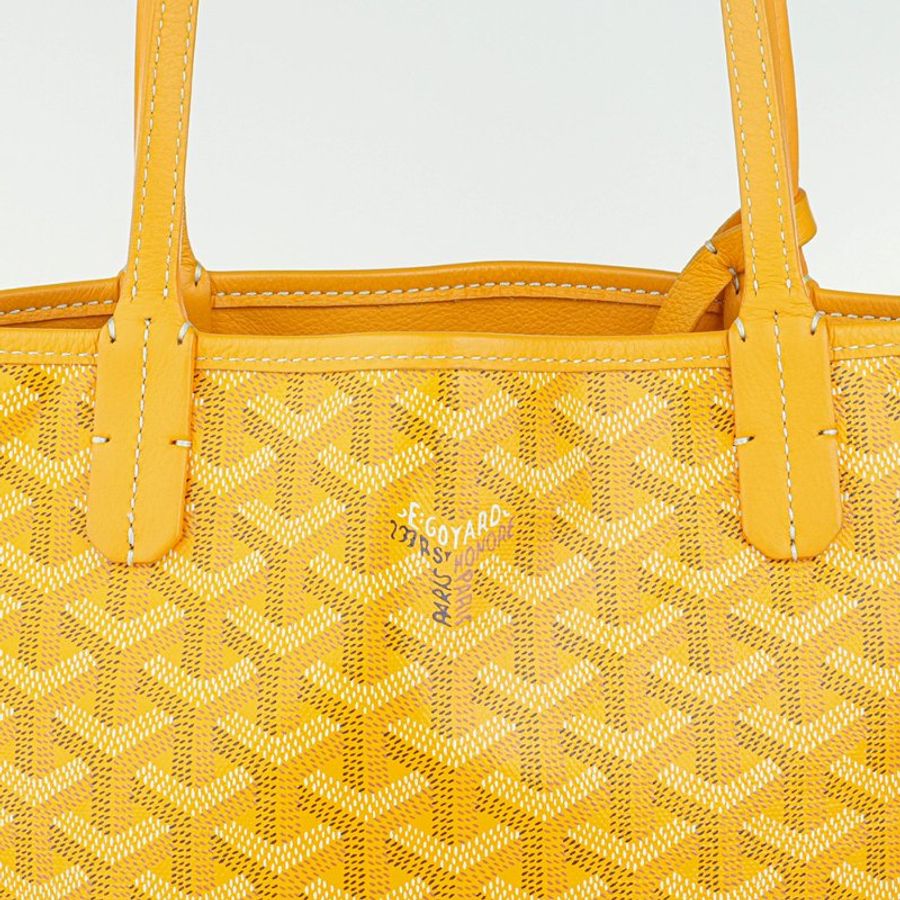 GOYARD 高雅德 Anjou Mini 托特包 亮黃色 雙面老花子母包 帆布/牛皮 手提肩背包｜KÉSH 凱仕精品-5