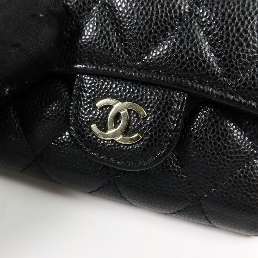 CHANEL 牛皮皮革Classic Flap Wallet錢包-9