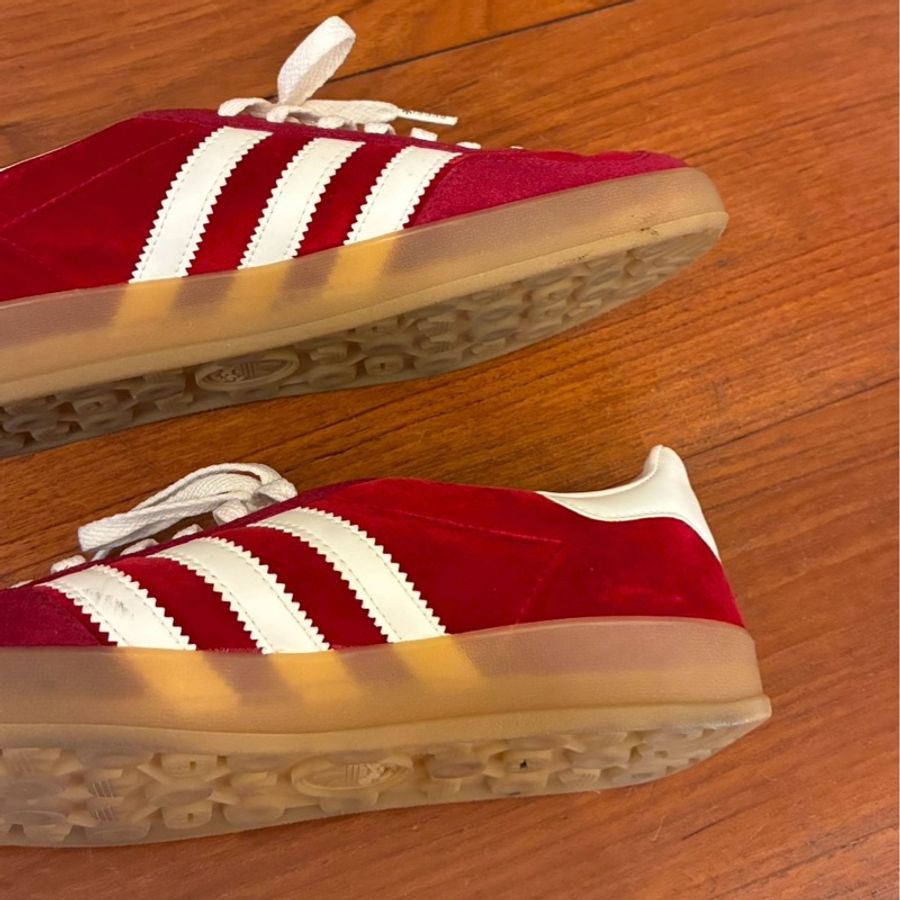Gucci x愛迪達 紅色麂皮休閒鞋-7