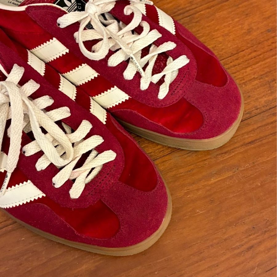 Gucci x愛迪達 紅色麂皮休閒鞋-8