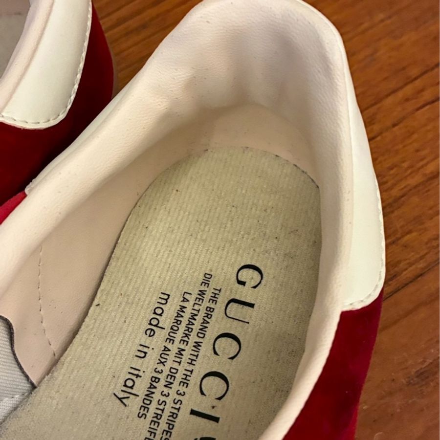 Gucci x愛迪達 紅色麂皮休閒鞋-18