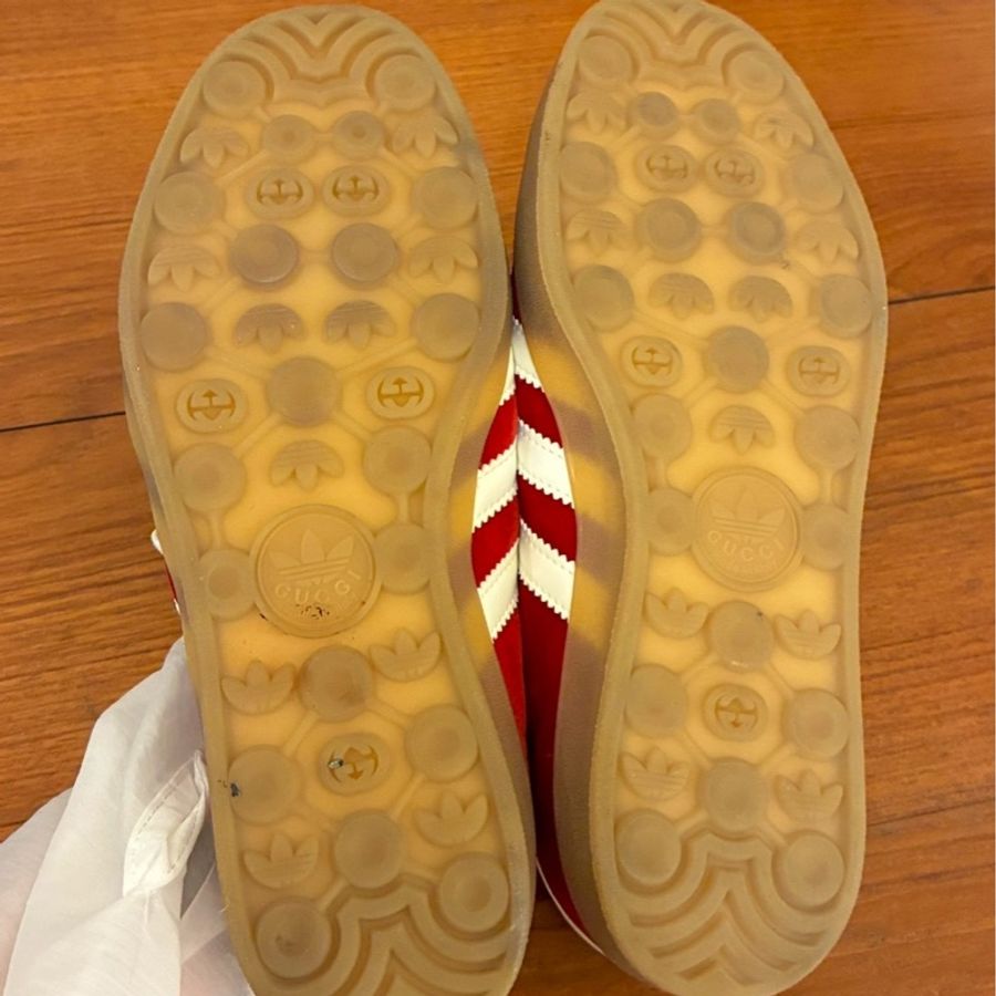 Gucci x愛迪達 紅色麂皮休閒鞋-19