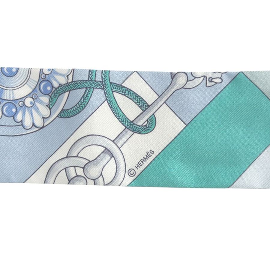 HERMES Cliquetis twilly 幼絲巾-10