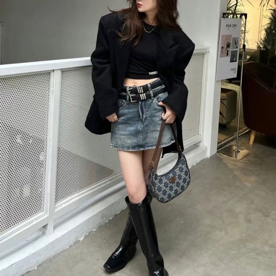 Celine 賽琳vintage TRIOMPHE牛仔布 腋下包-7