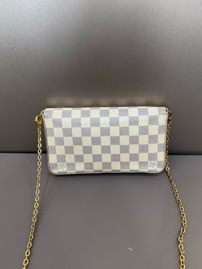 Louis Vuitton 路易威登 白色棋盤格三合一 缺卡包,單包。-1