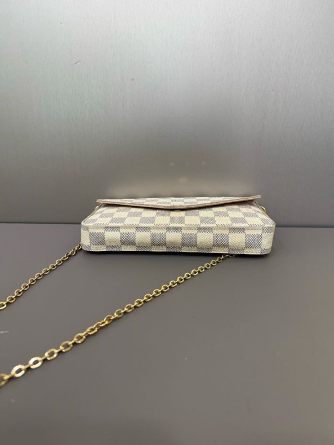 Louis Vuitton 路易威登 白色棋盤格三合一 缺卡包,單包。-3