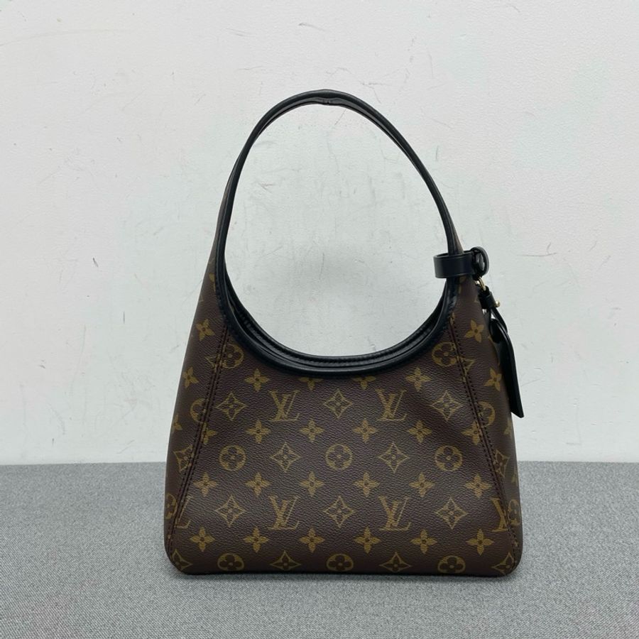 Louis Vuitton路易威登 The drop棕色老花hobo 單肩包腋下包 底長26cm-1