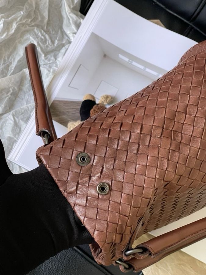葆蝶家/Bottega Veneta bv棕色水桶包手提單肩 托特包-6