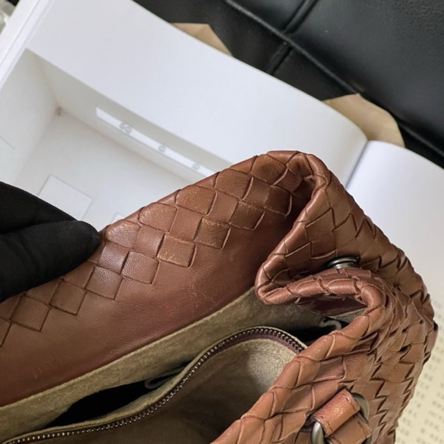 葆蝶家/Bottega Veneta bv棕色水桶包手提單肩 托特包-14