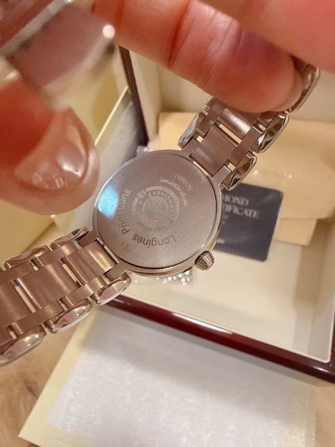全新Longines浪琴新月（心月） 鑽石貝殼月相石英錶 經典款 30錶徑-3