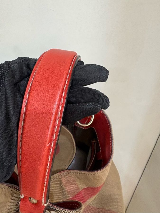 Burberry 帆布紅色子母水桶包 千頌伊款-2