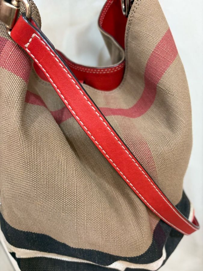 Burberry 帆布紅色子母水桶包 千頌伊款-3