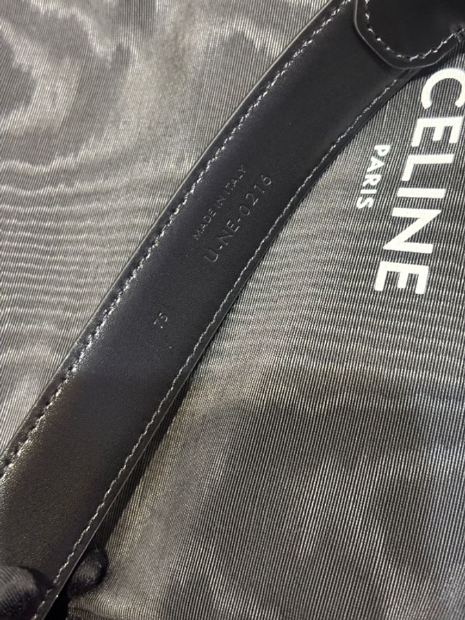 Celine 凱旋門 黑金 皮帶/腰帶 寬2.5 尺寸75-4