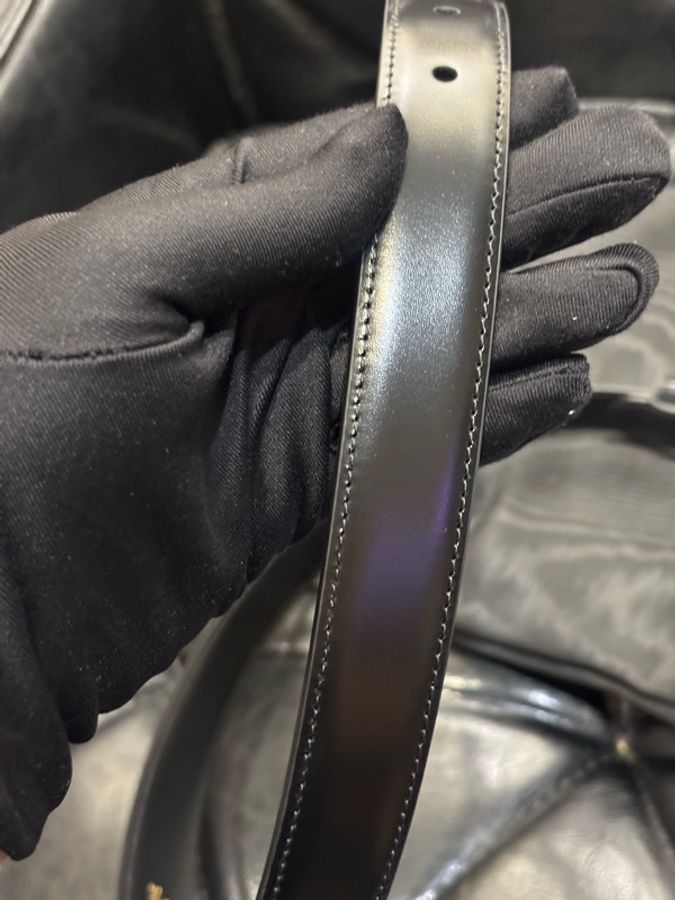 Celine 凱旋門 黑金 皮帶/腰帶 寬2.5 尺寸75-10
