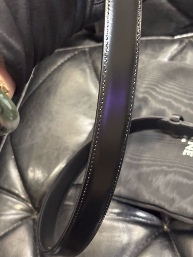 Celine 凱旋門 黑金 皮帶/腰帶 寬2.5 尺寸75-11