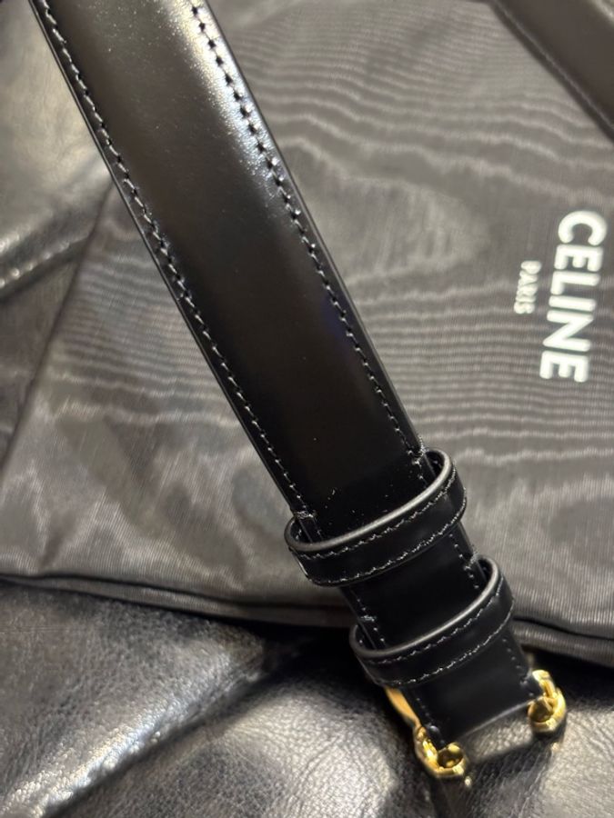 Celine 凱旋門 黑金 皮帶/腰帶 寬2.5 尺寸75-14