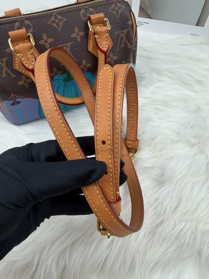 Louis Vuitton路易威登 草間彌生系列 speedy20南瓜彩繪 手拎斜挎包 無鎖跟鑰匙。-7