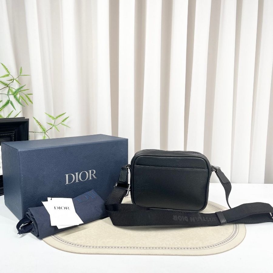 DIOR Rider拉鍊信使包 經典刺繡拼黑-1