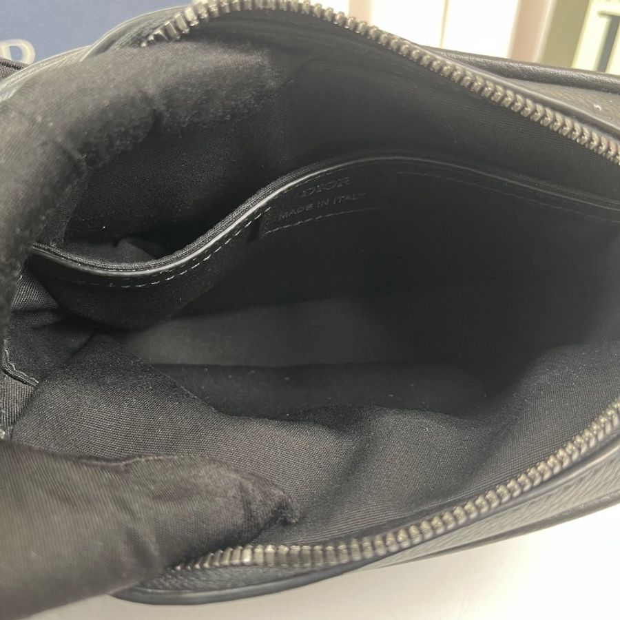 DIOR Rider拉鍊信使包 經典刺繡拼黑-5