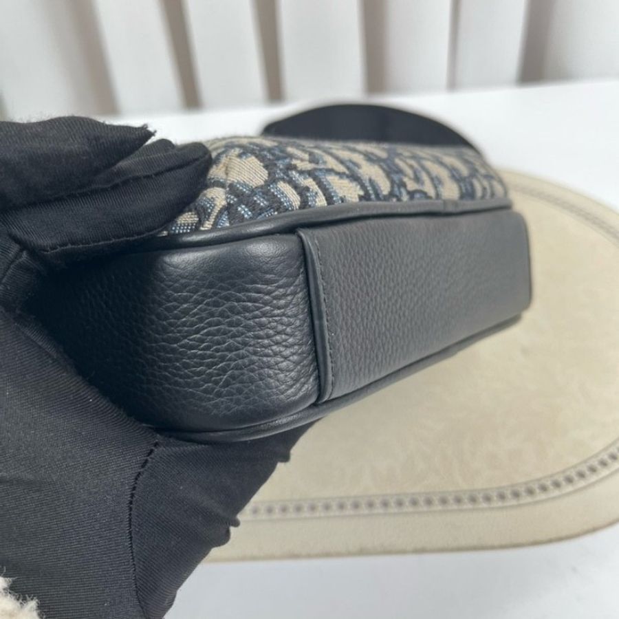 DIOR Rider拉鍊信使包 經典刺繡拼黑-8