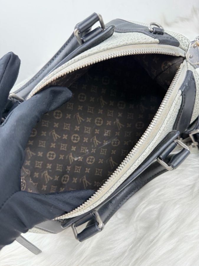 Louis Vuitton 路易威登 Biker小號機車包 灰色拼黑皮-7