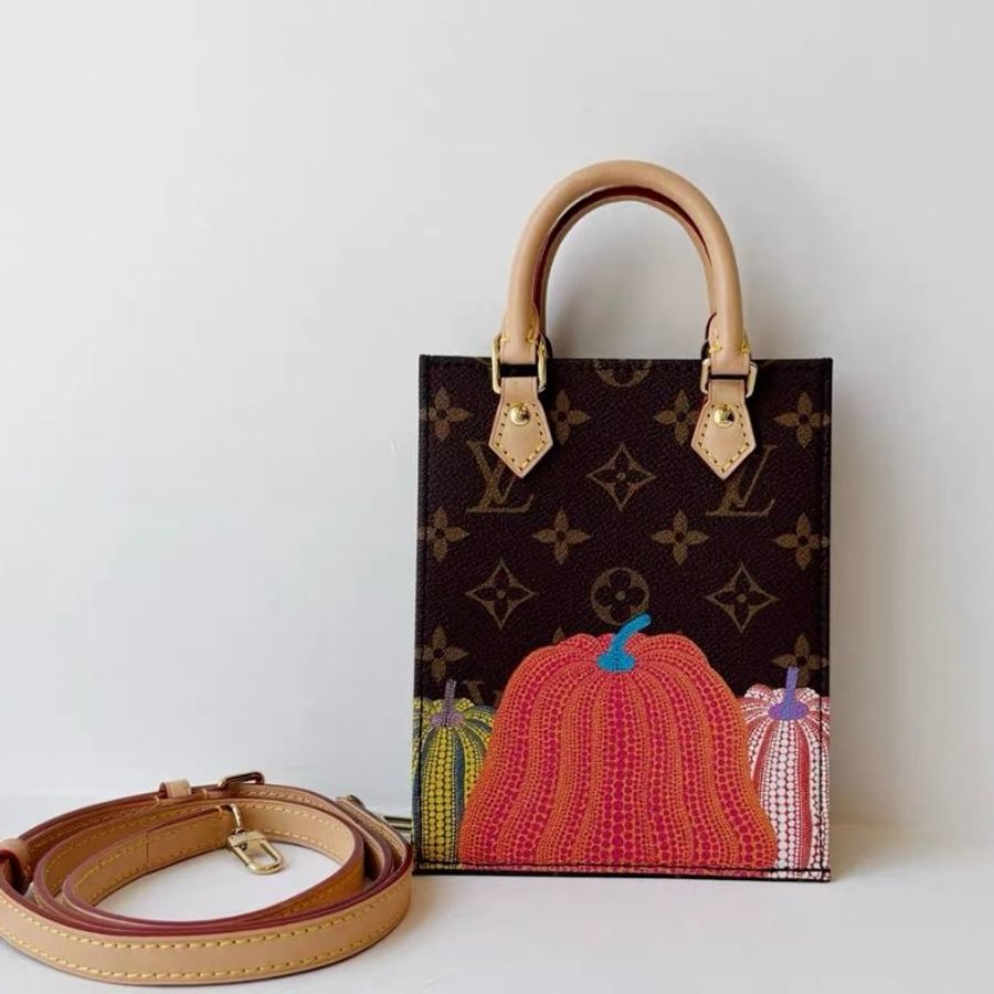 LV 草間彌生聯名限定款迷你琴譜 南瓜彩繪 芯片款 14×17×5cm 99新配件塵袋-1