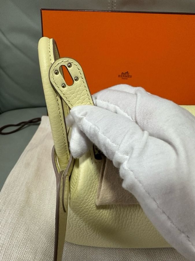 愛馬仕 / Hermès Mini Lindy i8 米爾頓檸檬黃（愛馬仕熱門亮色），T C 皮，W 刻印，24 年票據。-9