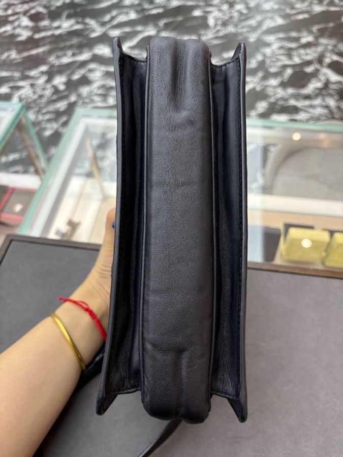 BOTTEGA VENETA葆蝶家 BV黑藍色拼接編織單肩包-3