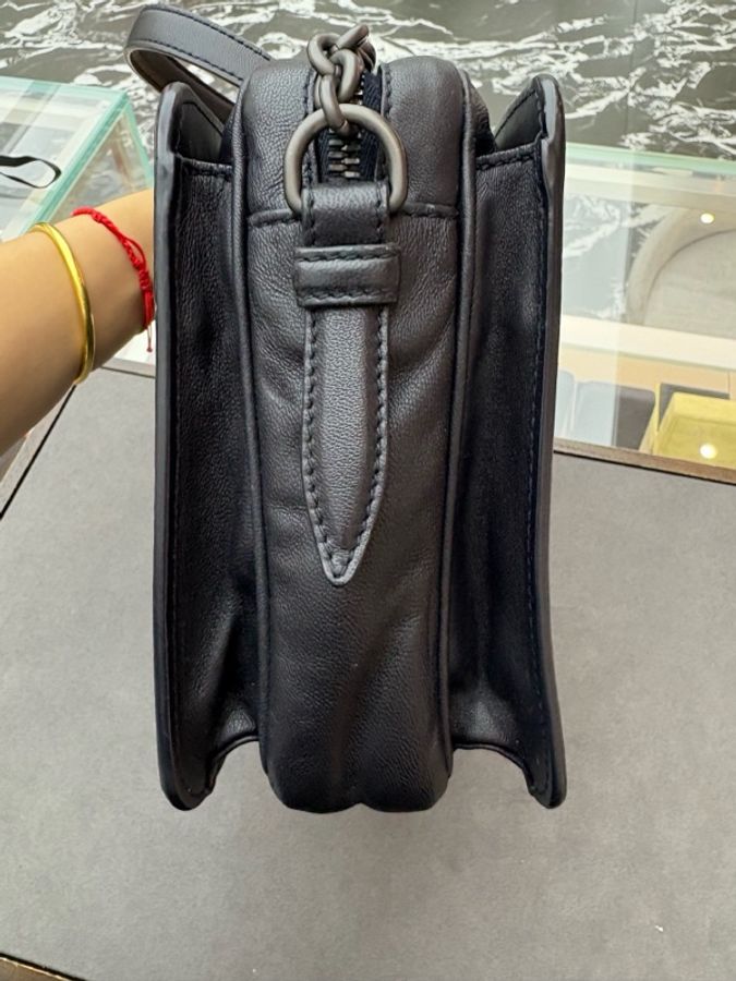 BOTTEGA VENETA葆蝶家 BV黑藍色拼接編織單肩包-7