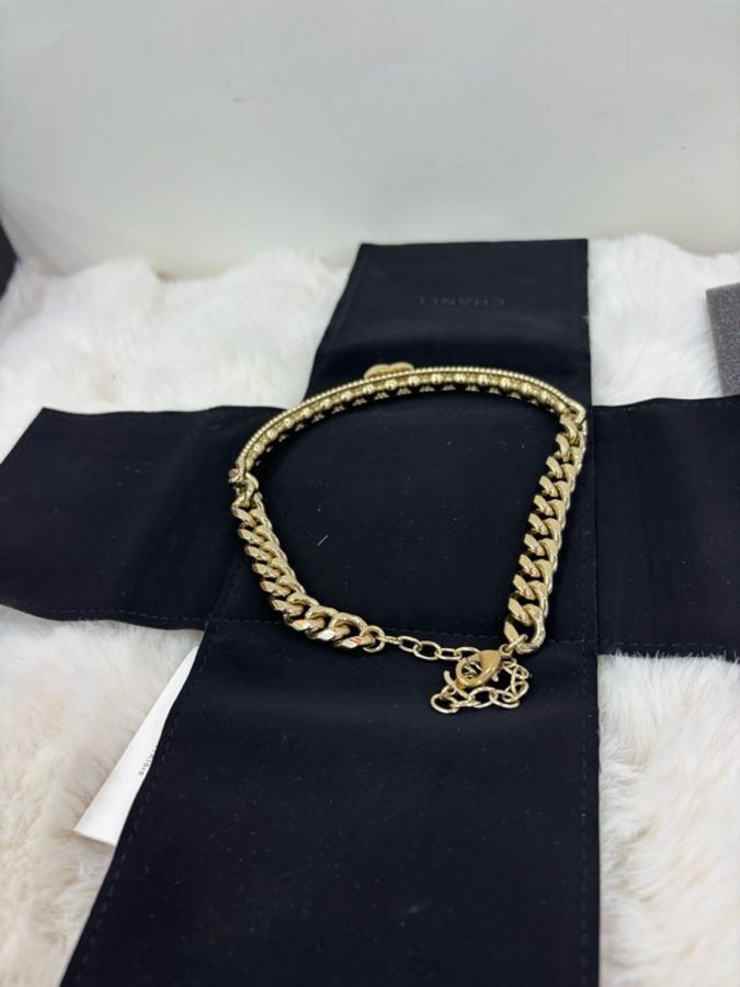 Chanel 22C水鑽字母雙C項鍊 choker-3
