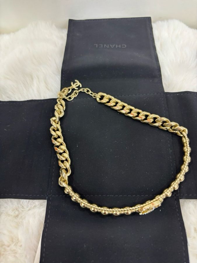 Chanel 22C水鑽字母雙C項鍊 choker-5