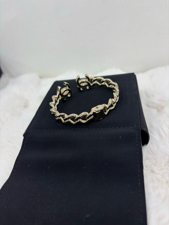 CHANEL香奈兒雙C鏈條手鐲 金色-2