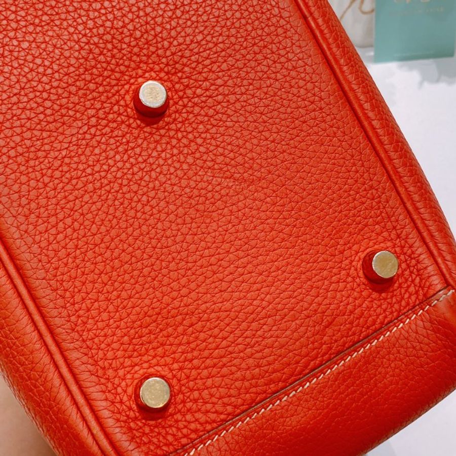 TW4924 Hermes 愛馬仕 單肩包 Lindy 26 三文魚色 金扣TC 9M Sanguine x GHW #Square O-9