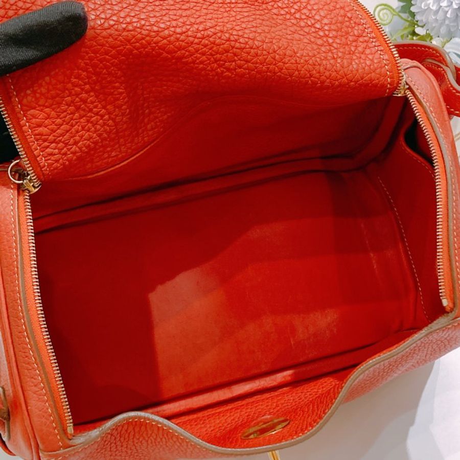 TW4924 Hermes 愛馬仕 單肩包 Lindy 26 三文魚色 金扣TC 9M Sanguine x GHW #Square O-18