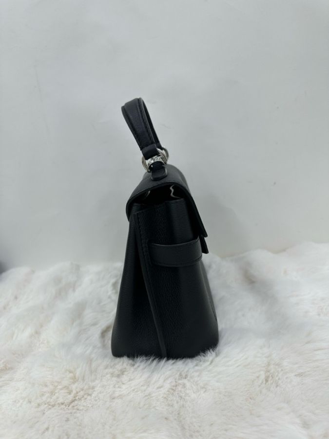 LV Lockme Ever 可拆式肩帶鏈條 黑銀粒面牛皮革 單肩斜背手提包-4