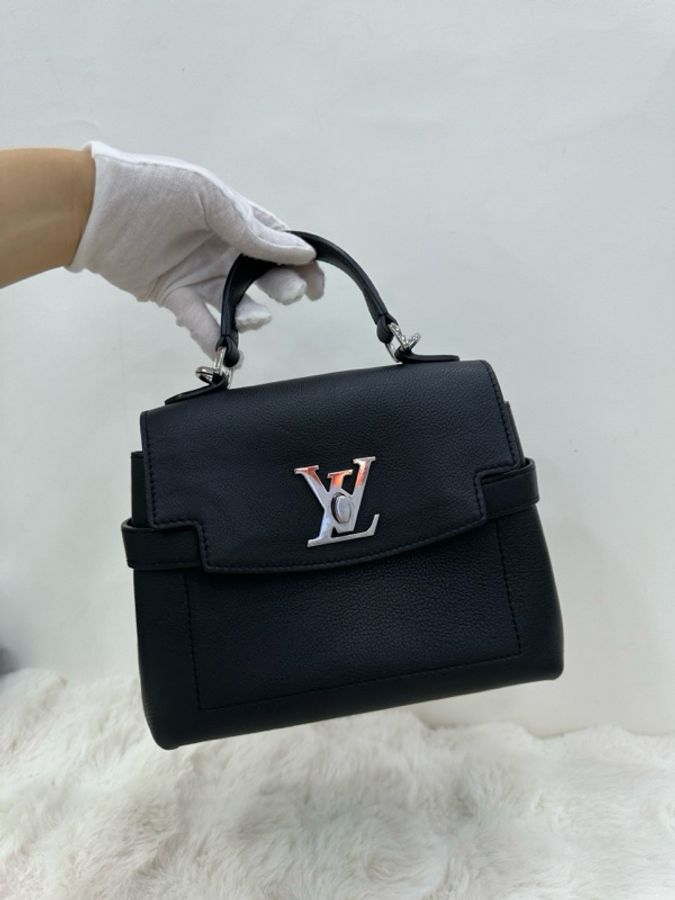 LV Lockme Ever 可拆式肩帶鏈條 黑銀粒面牛皮革 單肩斜背手提包-6