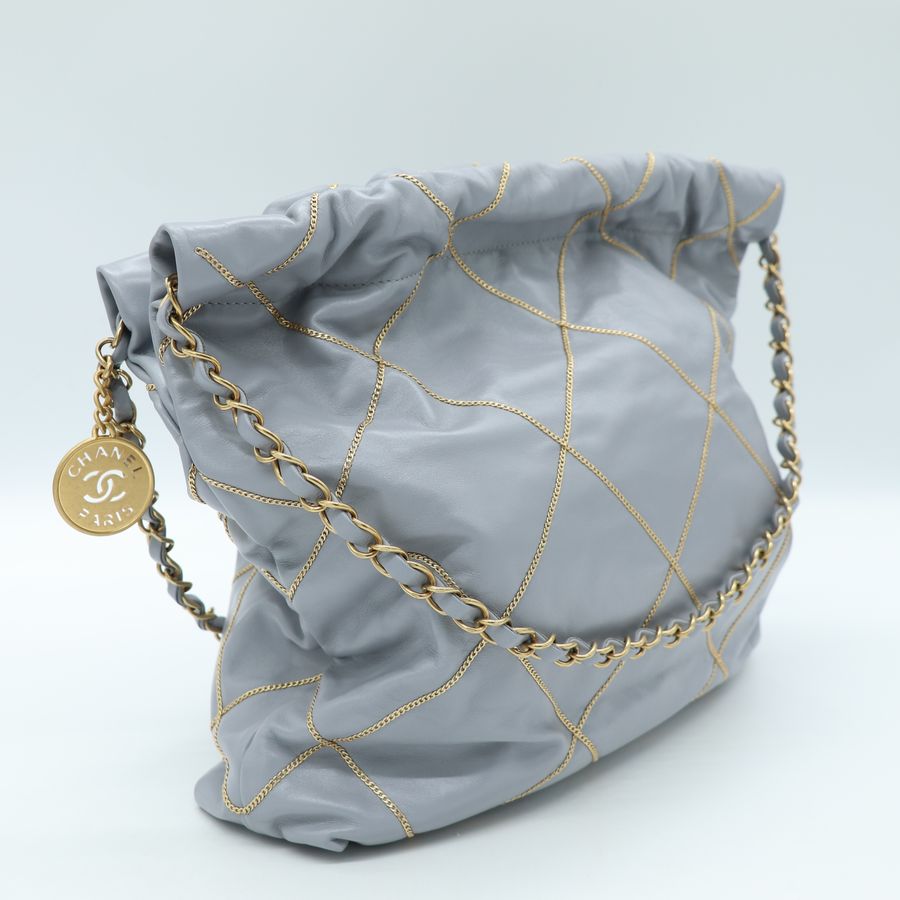 CHANEL香奈兒 22 Bag 灰金 垃圾袋 Small-6
