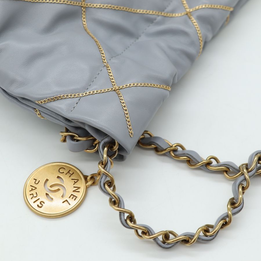CHANEL香奈兒 22 Bag 灰金 垃圾袋 Small-11