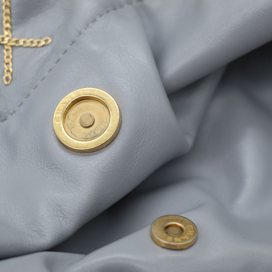 CHANEL香奈兒 22 Bag 灰金 垃圾袋 Small-15
