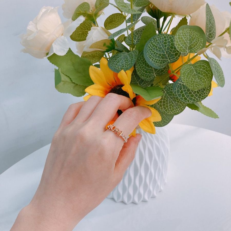 MS0777 Christian Dior 迪奧經典字連水晶戒指 Diorevolution Ring Size M / 54 Crystal x RGHW-11