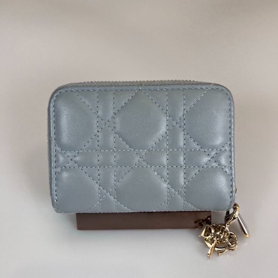 DIOR 43-MA-1202 灰藍CAROㄇ拉零錢包-2