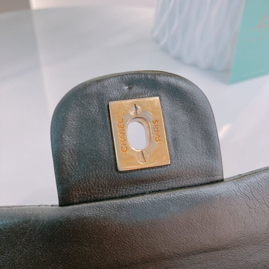 MS0774 Chanel 香奈兒復古雙翻蓋式鍊帶包包 Vintage Classic Double Flap Medium Lambskin Black x GHW-14