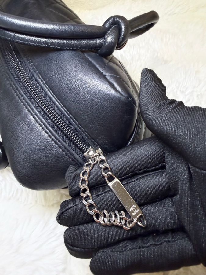 Chanel/ 康鵬保齡球手提包/ 黑色Mini-19