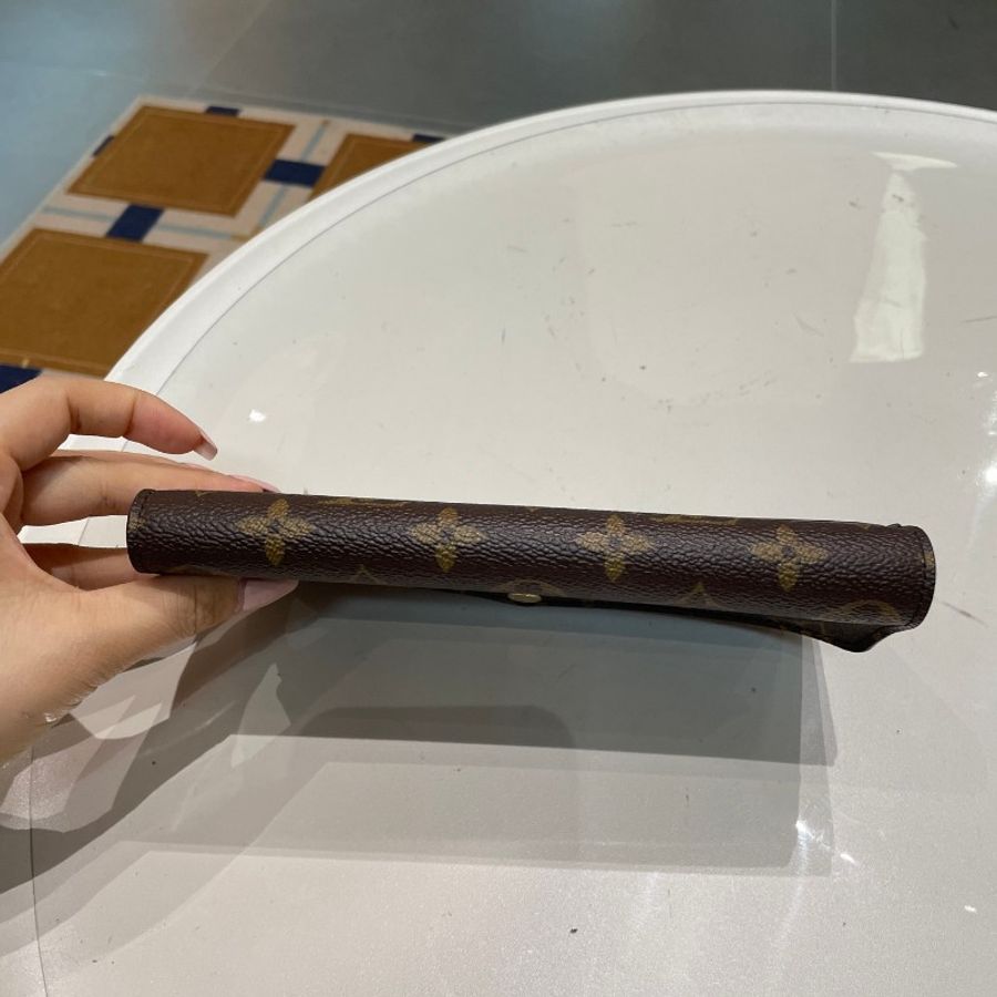 LV路易威登Josephine棕色拼粉内金属老花金豆豆钱包19*1.5*11-15