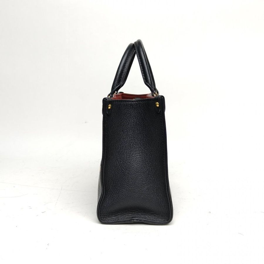 LOUIS VUITTON Onthego小號黑白牛皮革金扣晶片老花壓紋肩背包-3