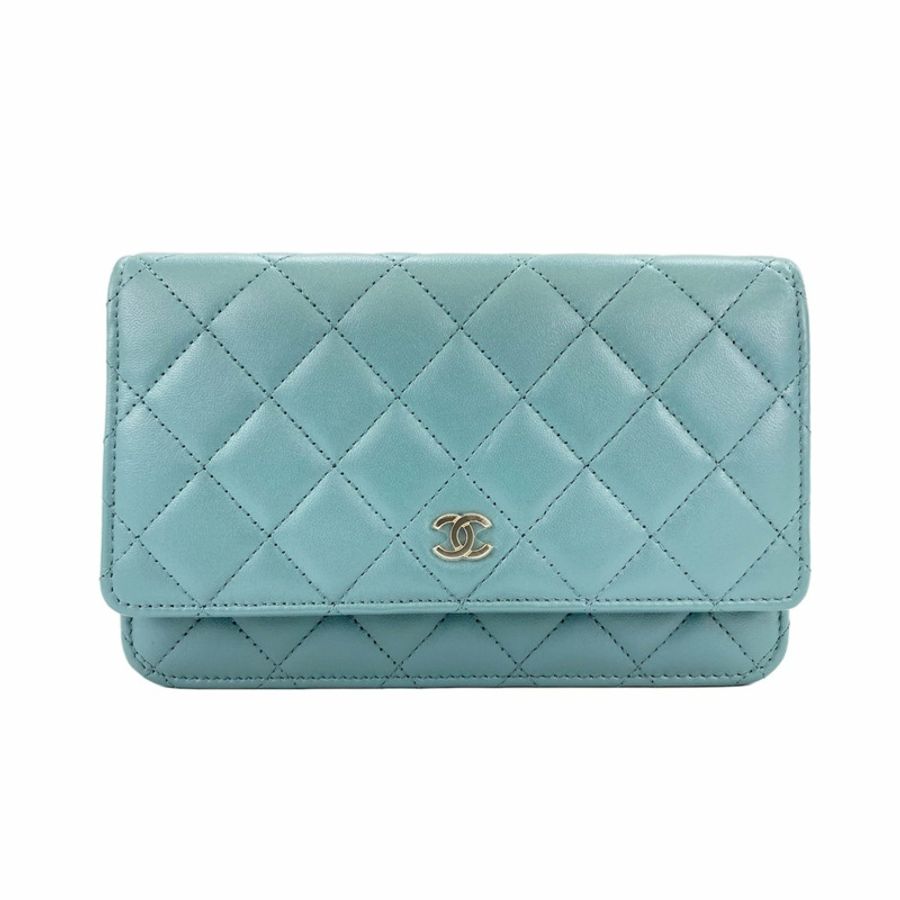 Chanel 馬特拉塞凸紋單肩包,綠色-0