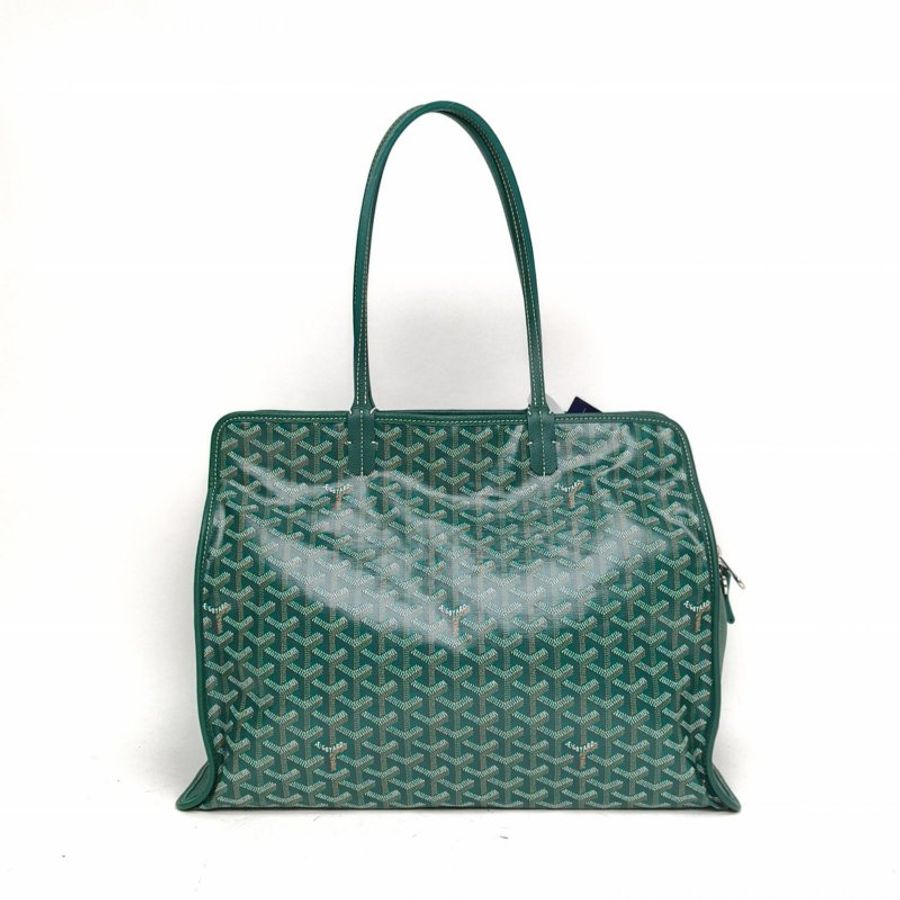 GOYARD HARDYHARDY小號滿印托特包綠色銀扣老花肩背包-2