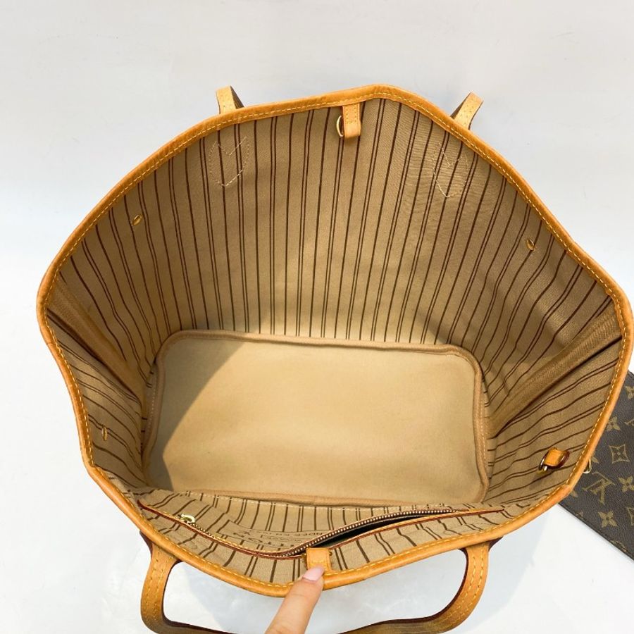 LV路易威登Neverfull老花中号米色内里托特包购物袋31*28*14-9
