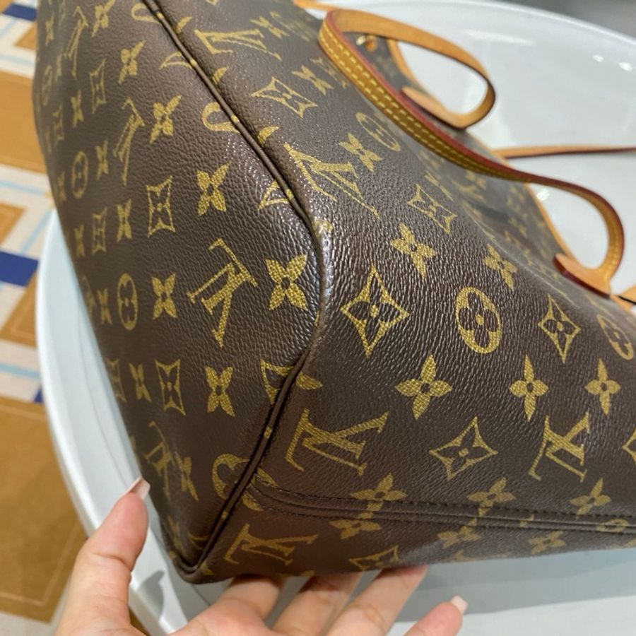 LV路易威登Neverfull老花中号米色内里托特包购物袋31*28*14-23
