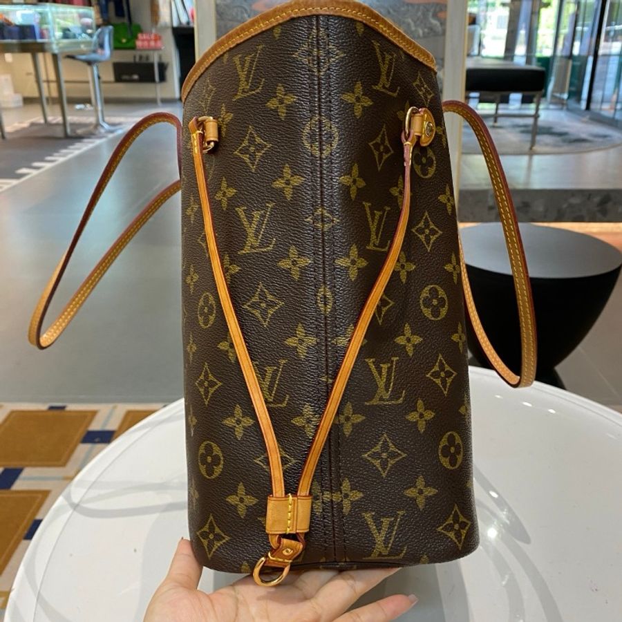 LV路易威登Neverfull老花中号米色内里托特包购物袋31*28*14-27